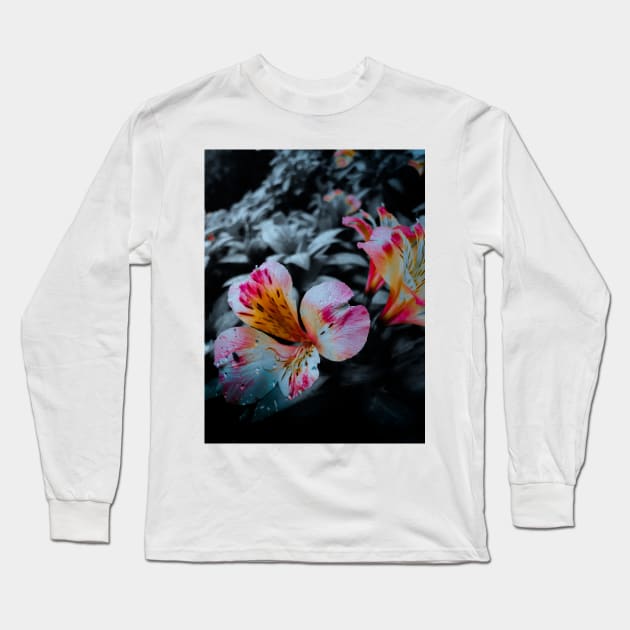 Neon Flower Long Sleeve T-Shirt by Blondesigns